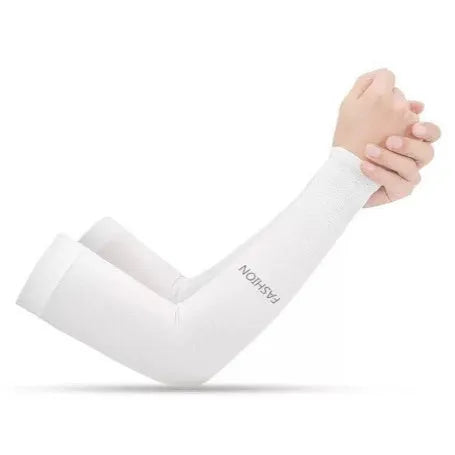 Ice silk oversleeve gloves in floral printed designs for sun protection coverage