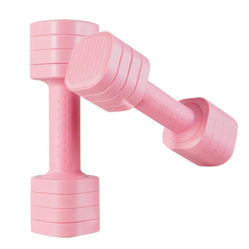 Detachable dumbbell set for women's fitness in pink colour with 5lb weights