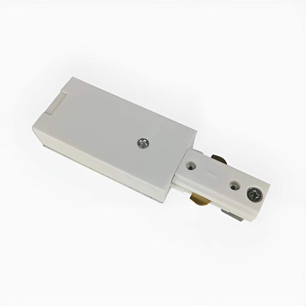 Three-wire LED track spotlight in black finish, 180x180mm, with PC and copper construction on a ceiling track