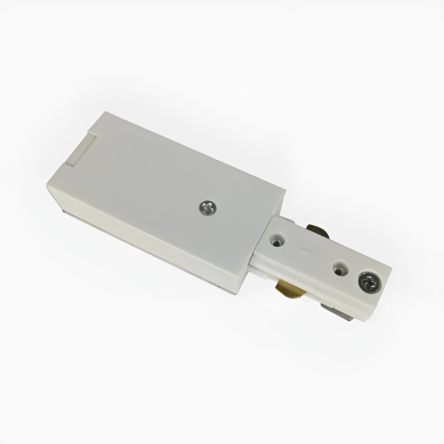 Three-wire LED track spotlight in black finish, 180x180mm, with PC and copper construction on a ceiling track