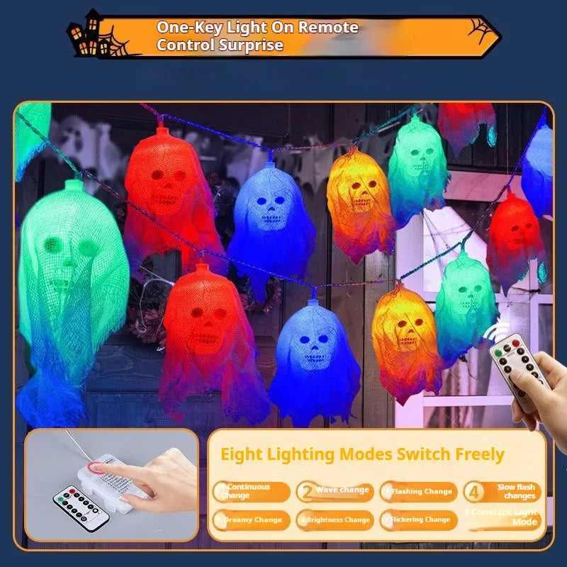Halloween battery-powered string lights for indoor wall decoration in colour or warm white options
