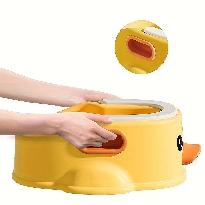 Blue PVC duck-shaped pet bath tub for dogs and cats on a plain background.