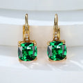 Square geometric moissanite ear clips with colourful stone inlay and electroplated finish