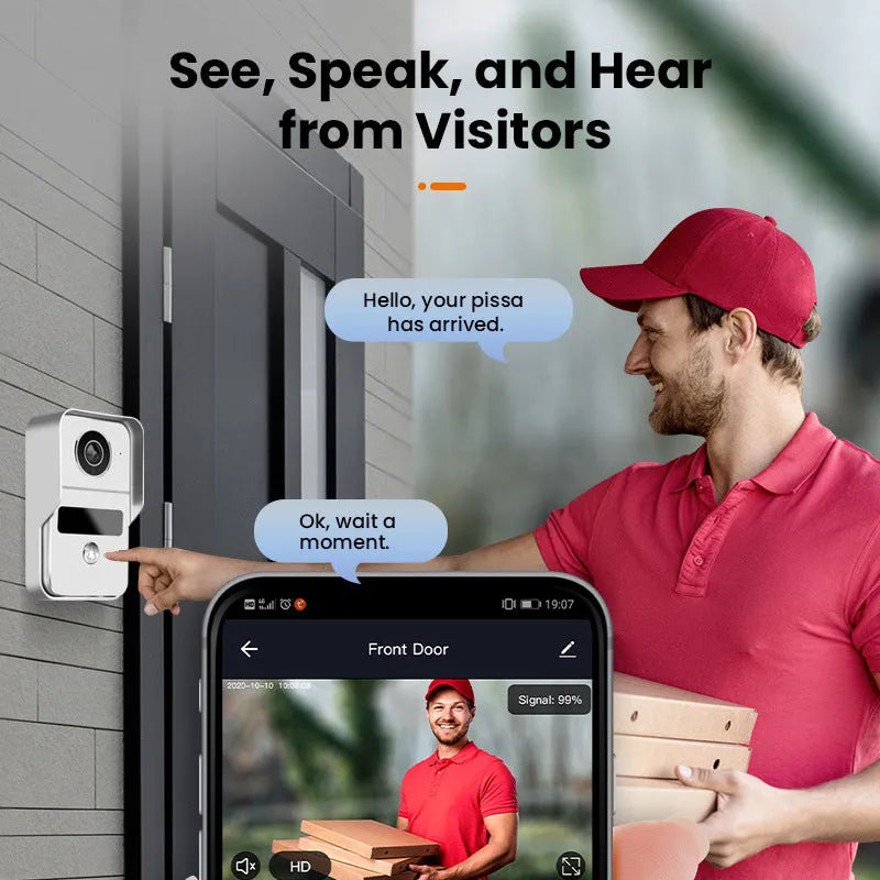 1080P video intercom doorbell system with colour camera and 10 inch display