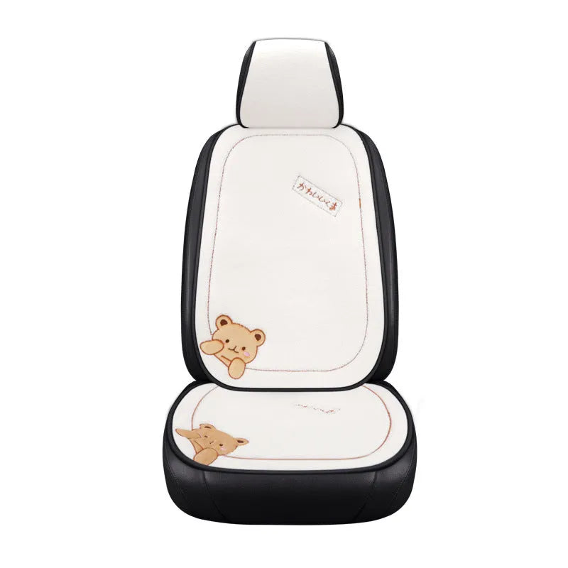 Car seat cushion set showing square cushion and lumbar support pillow in grey colour.