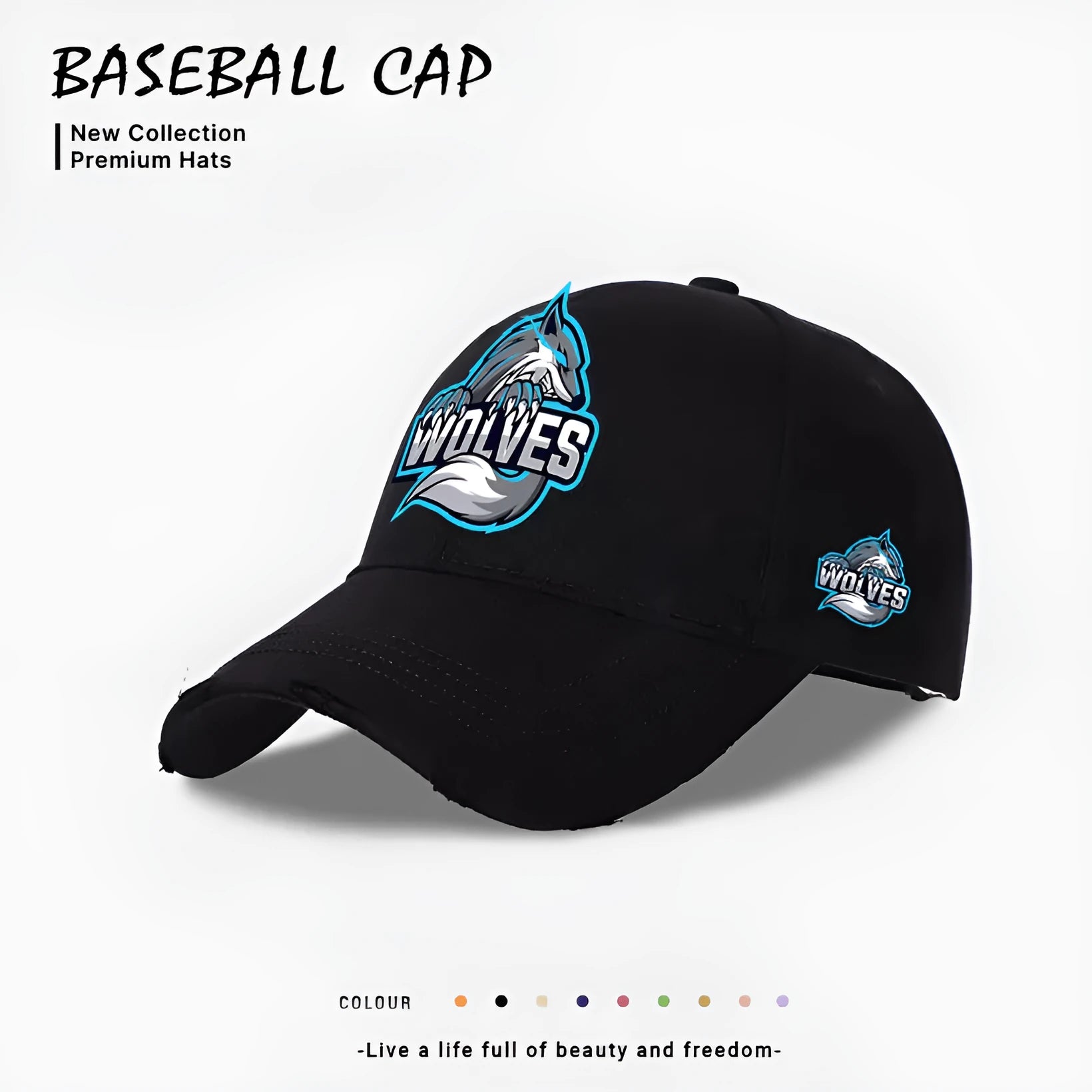 Men's casual baseball cap in beige, European and American style, made from polyester with adjustable back
