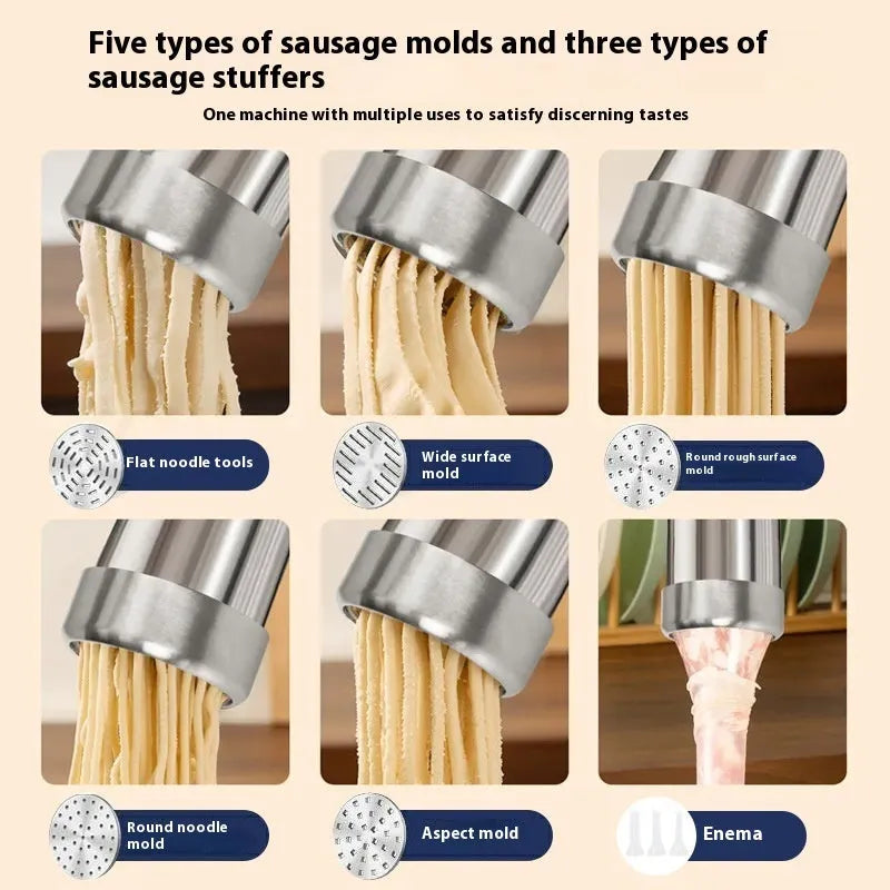 Cyan wireless handheld noodle press with ABS stainless steel body and 200g capacity