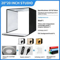 50cm studio light box with USB plug and three-colour temperature light board folded for storage.