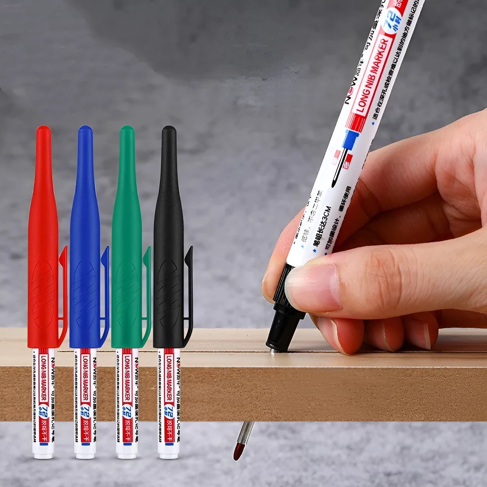 15.2 cm oil marker pen with quick-drying waterproof ink in black, red, blue, green colours