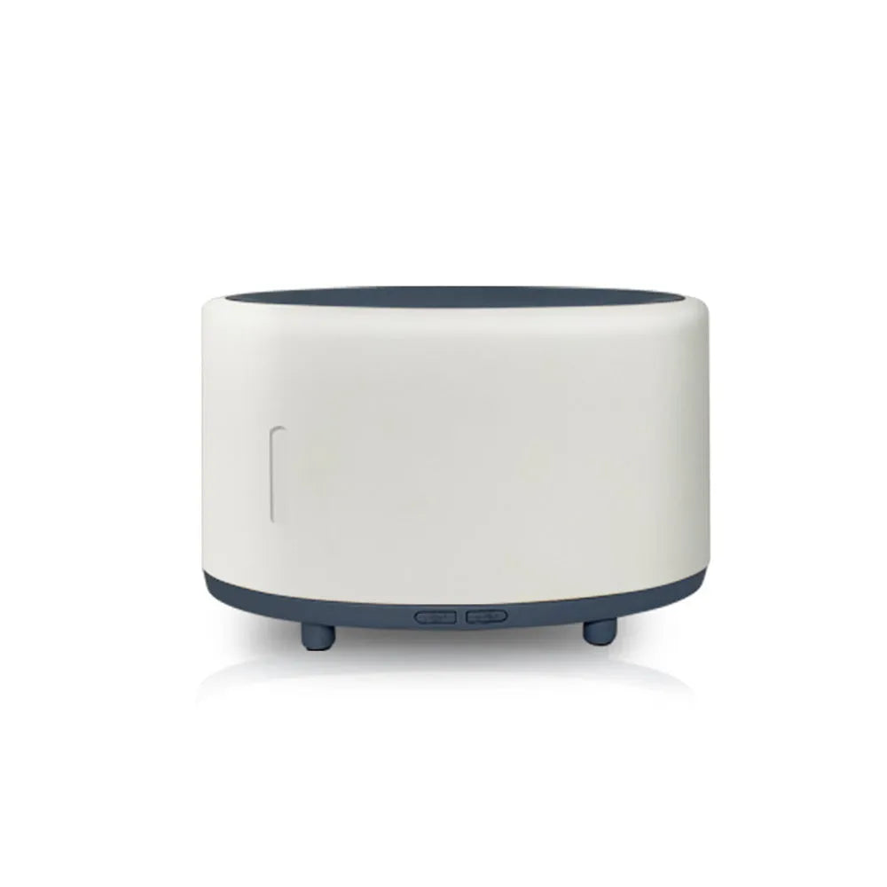 Flame humidifier with Bluetooth remote control and LED light in dark wood grain finish