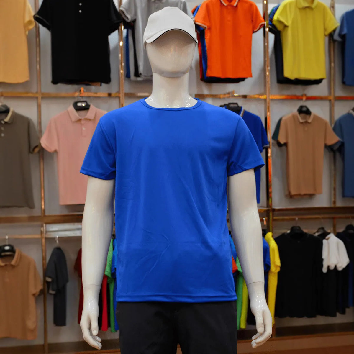Men's slim fit quick-dry T-shirt in multiple colours with short sleeves and round neck