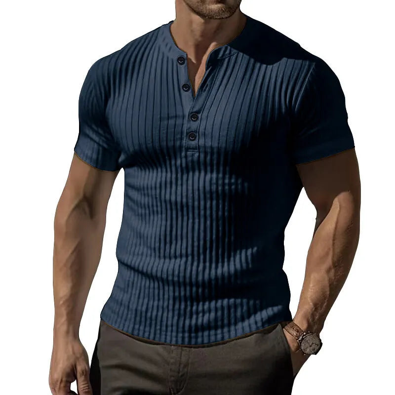 Men's slim-fit sports t-shirt in polyester, shown in army green colour.