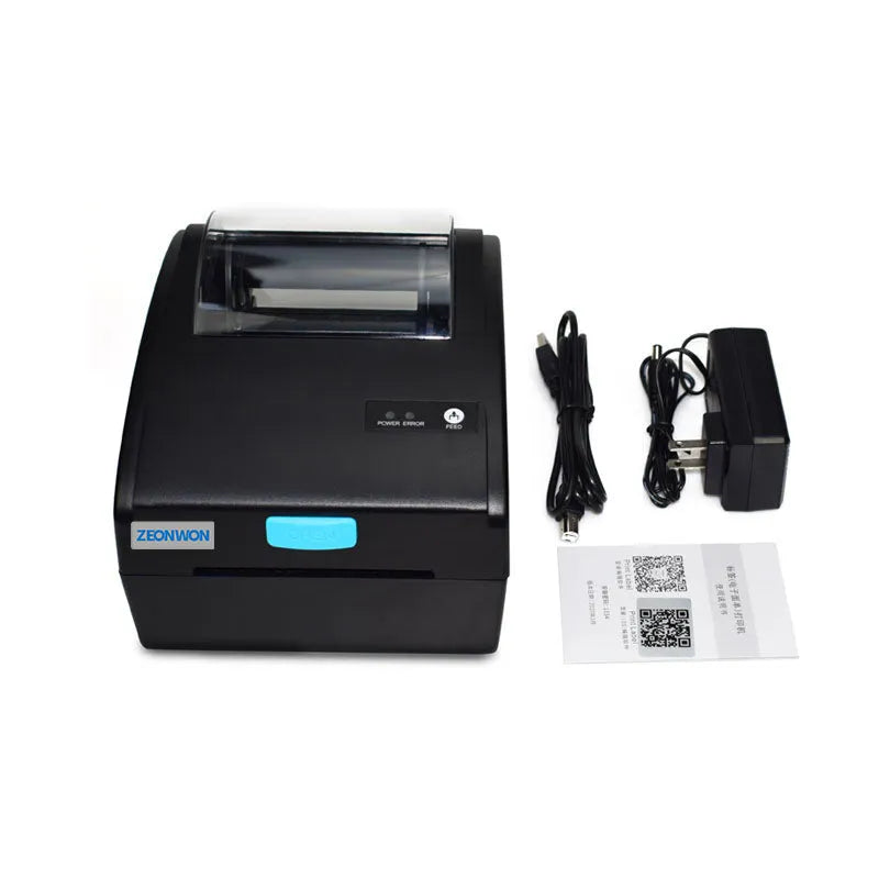 White Bluetooth thermal label printer with USB port for shipping labels