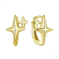 Sterling silver minimalist star ear clips with XINGX design elements and clip-on back