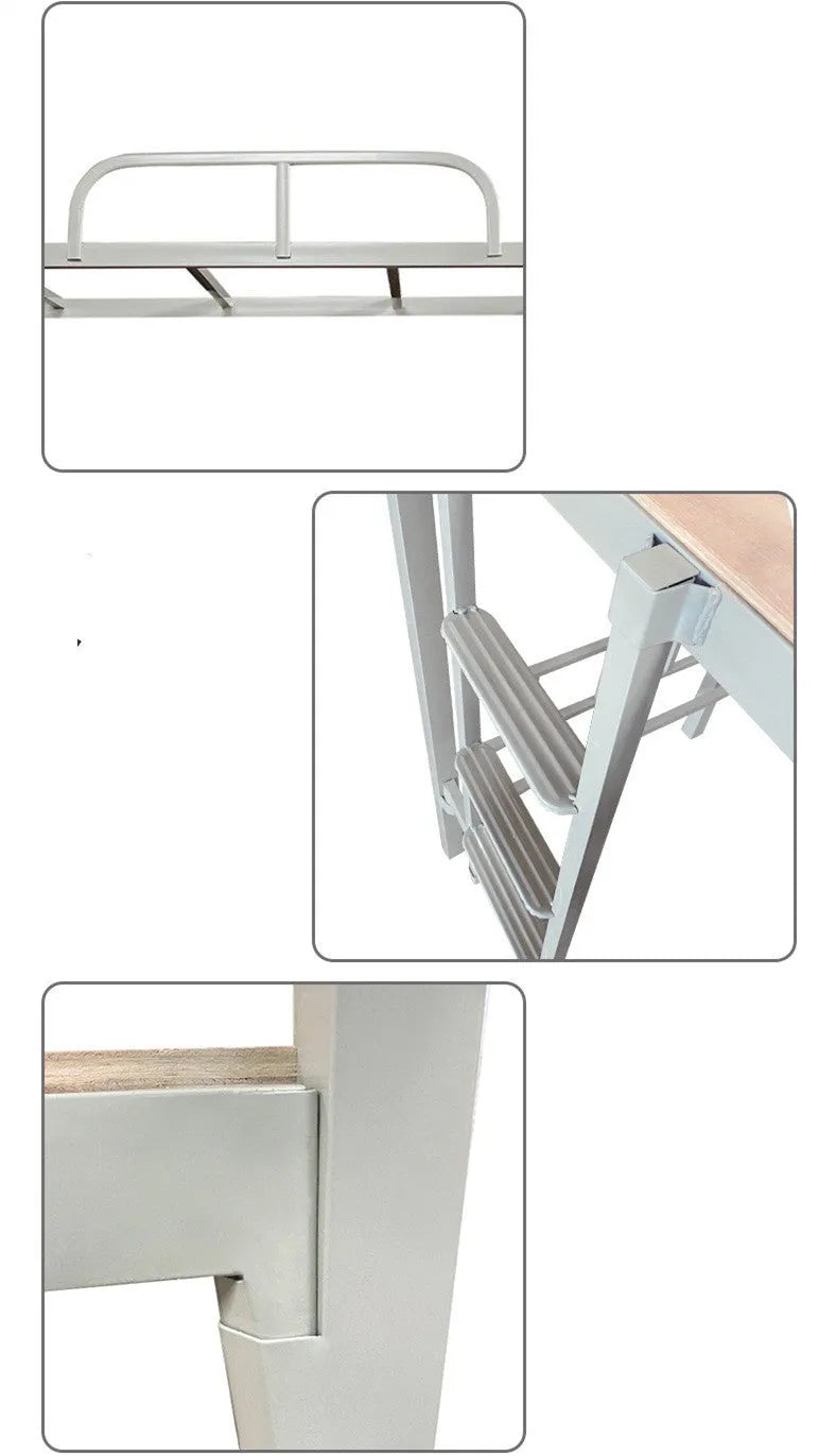Steel colour square tube iron bed frame, 2000 x 900 x 1700mm, with 9mm bed board and double-layer thickened metal build