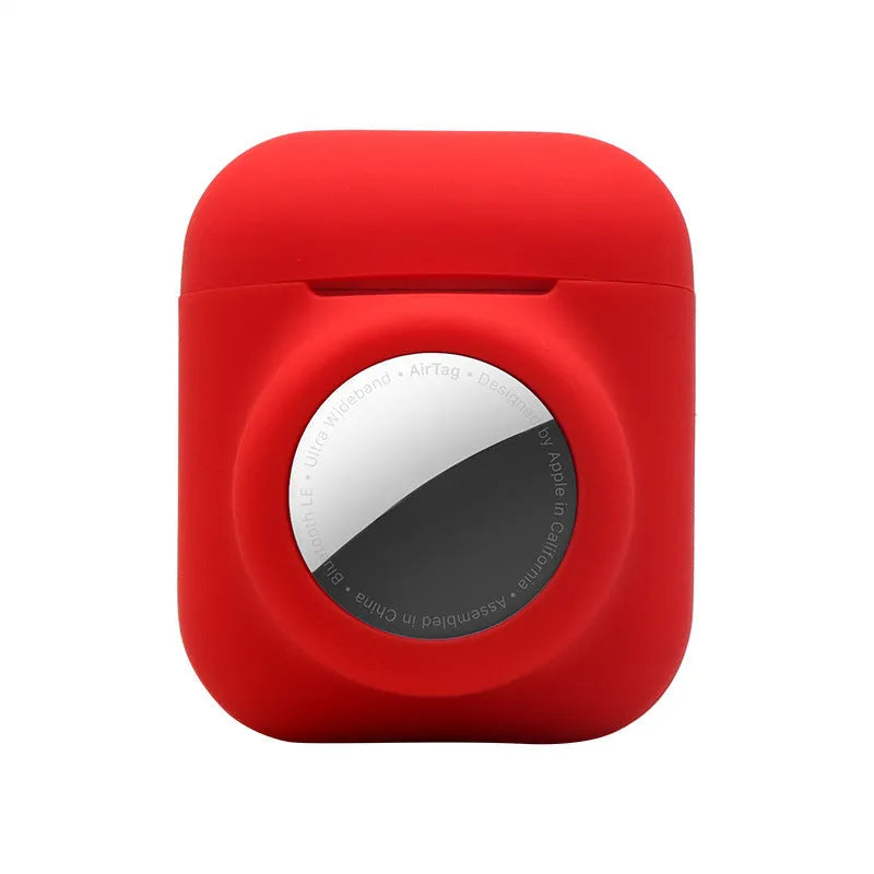Silicone AirTag protective sleeve with flip cover in various colour options