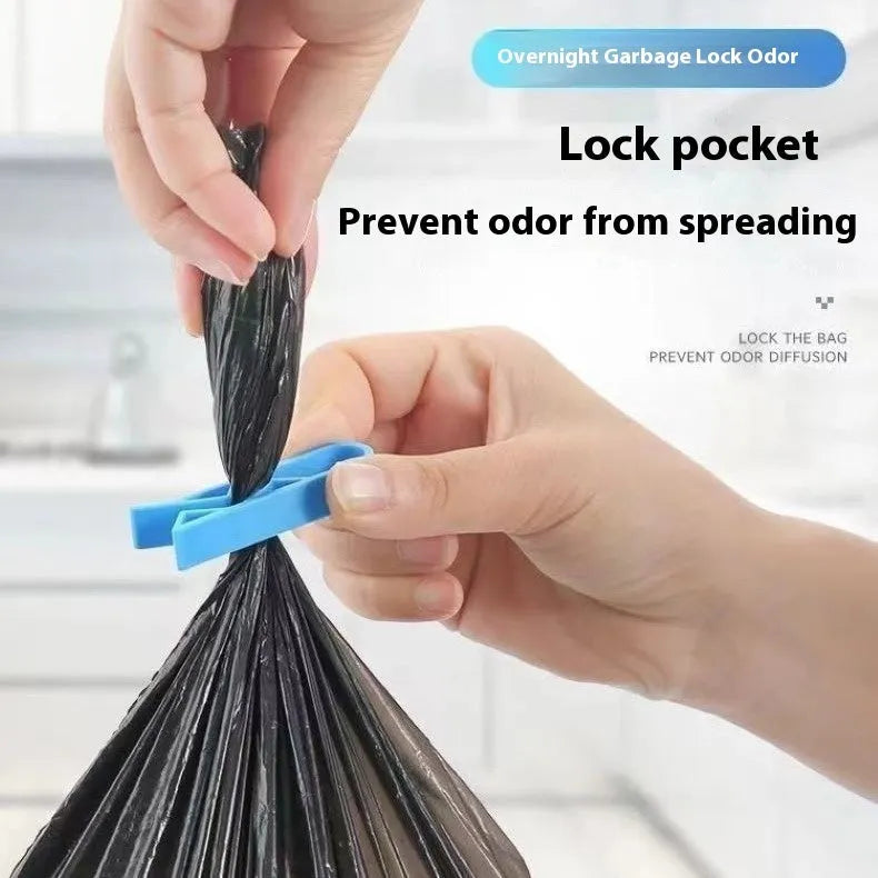A white PP plastic non-slip fixed clip for holding bin bags to the side of a rubbish bin.
