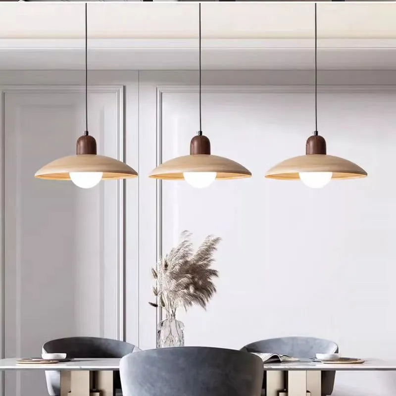 Japanese retro chandelier 30cm wood colour ceiling light for restaurant bar bedroom