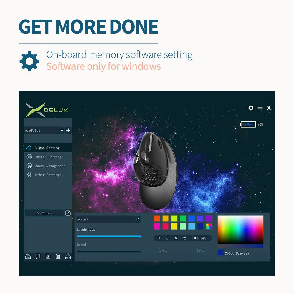 M618XSD thumb wheel ergonomic mouse, black, with wrist rest and USB-C cable