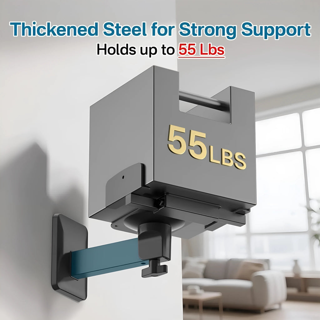 Double clip speaker wall mount 2 pack black heavy duty brackets for bookshelf surround sound speakers