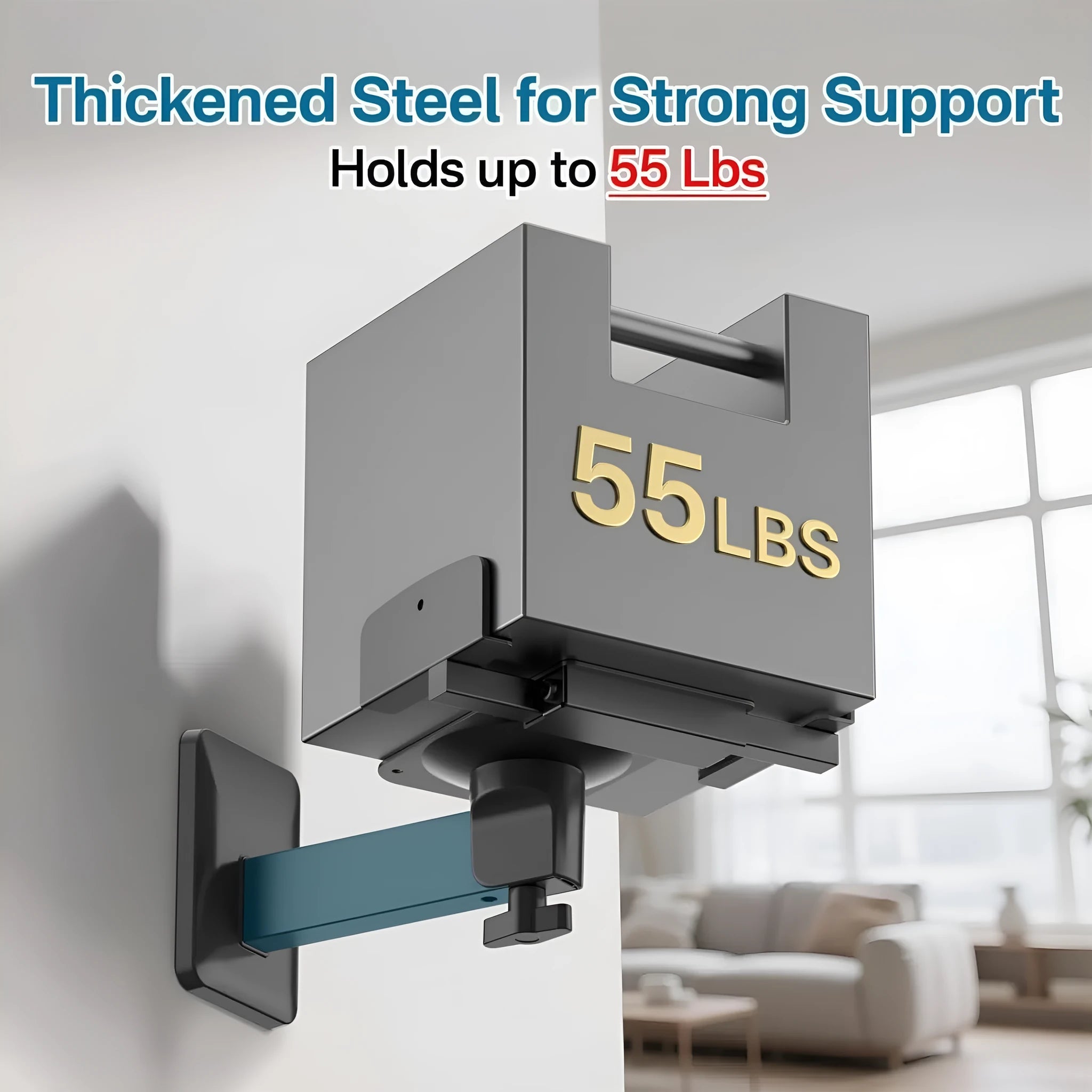 Double clip speaker wall mount 2 pack black heavy duty brackets for bookshelf surround sound speakers