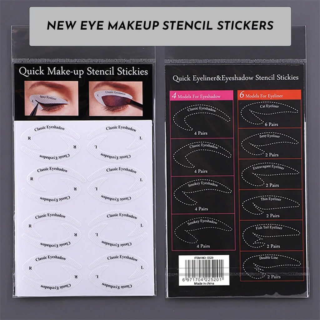 Set of four reusable flexible eyeliner stencil stickers for winged eyeliner and eyeshadow application