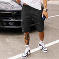 Men's loose fit polyester work shorts in light gray, summer casual style