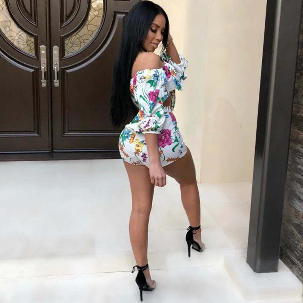 Women's two-piece casual set with long pile sleeves and digitally printed multicolour shorts