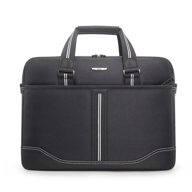 Men's Oxford cloth large capacity laptop bag 16 inch in black waterproof wear resistant business travel