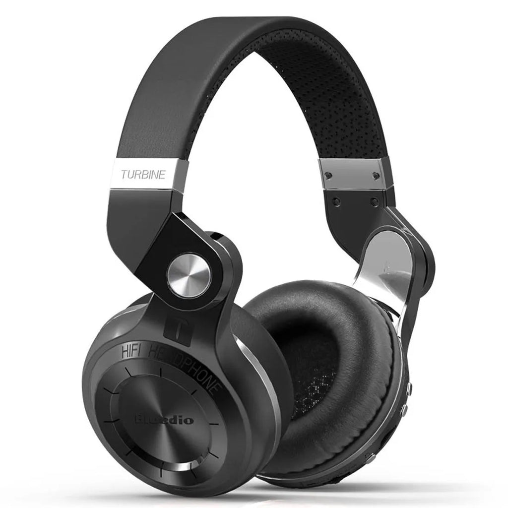 Bluetooth wireless headset with head-mounted bilateral stereo design in black, white, blue, and red colour options