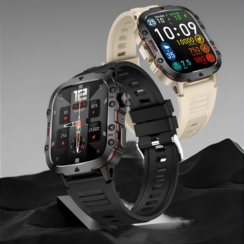 QX11 Smart Bluetooth Watch with TFT screen showing health metrics and interchangeable strap options