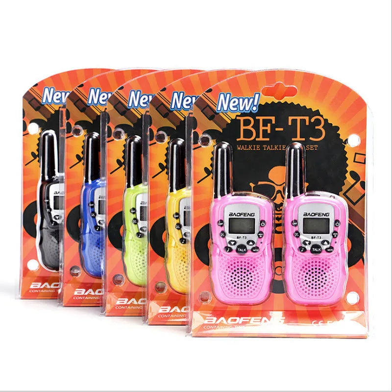 Child walkie talkie handheld station in multiple colours with 22-channel display
