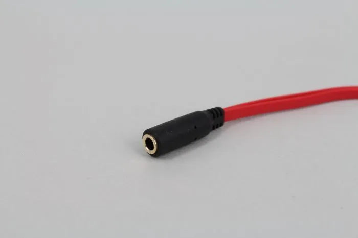 19cm audio 3.5mm female to male converter adapter cable in black, with double line design