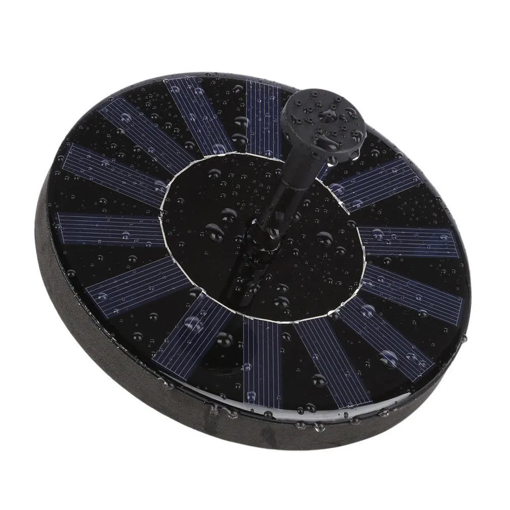 Round 16cm solar fountain pump with integrated solar panel for garden water features