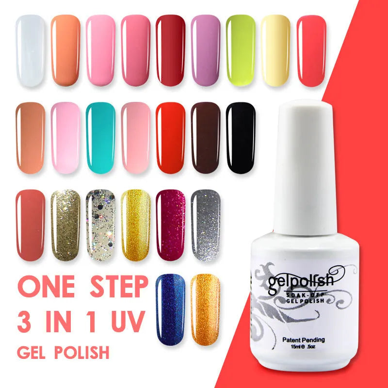 15ml natural resin nail polish bottle with colloid texture and colour code label