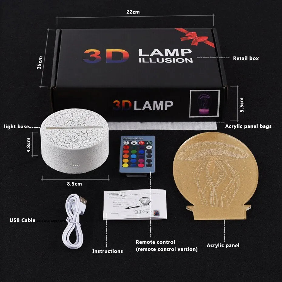 Cartoon aeroplane night light with colourful LED illumination and touch control