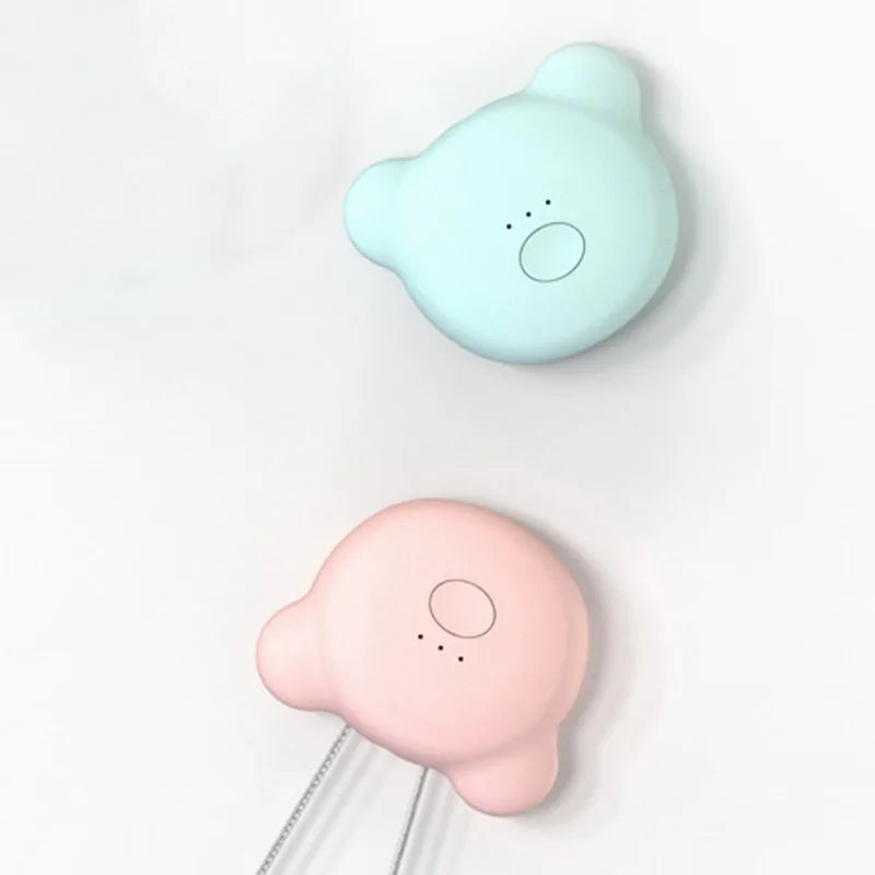 USB portable air purifier necklace in blue, pink, grey or white colour options.