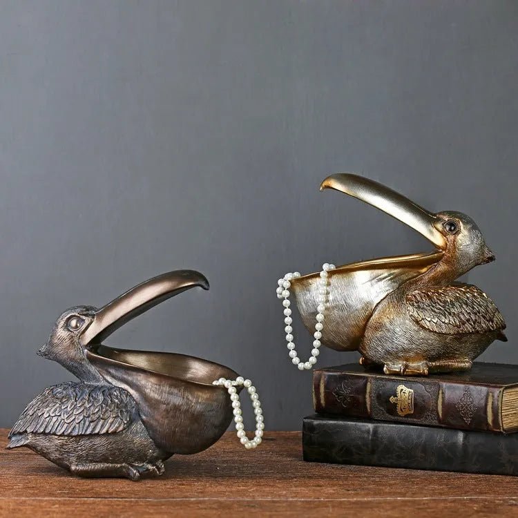 Creative European-style resin home decoration in champagne colour for key storage near door or wine cabinet
