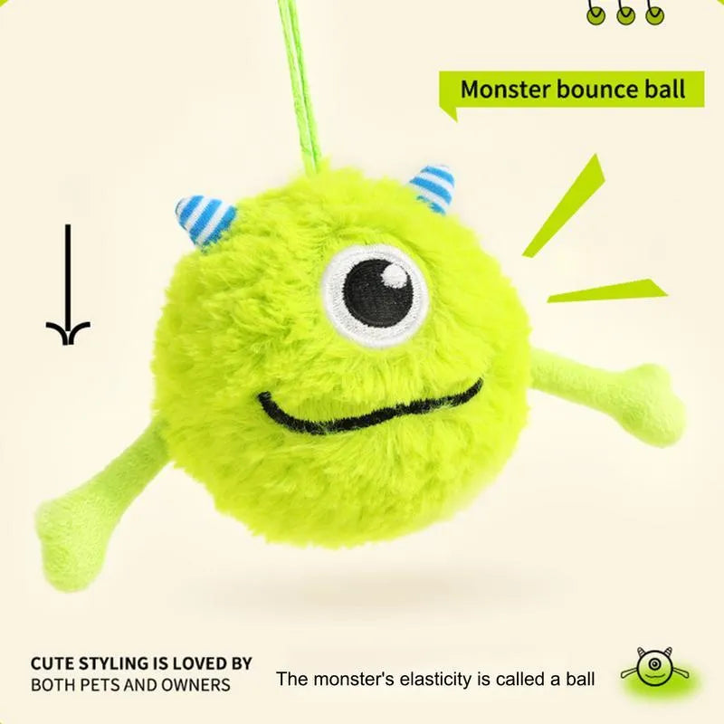 Green interactive dog toy ball with sound activation for puppy teething and dental care