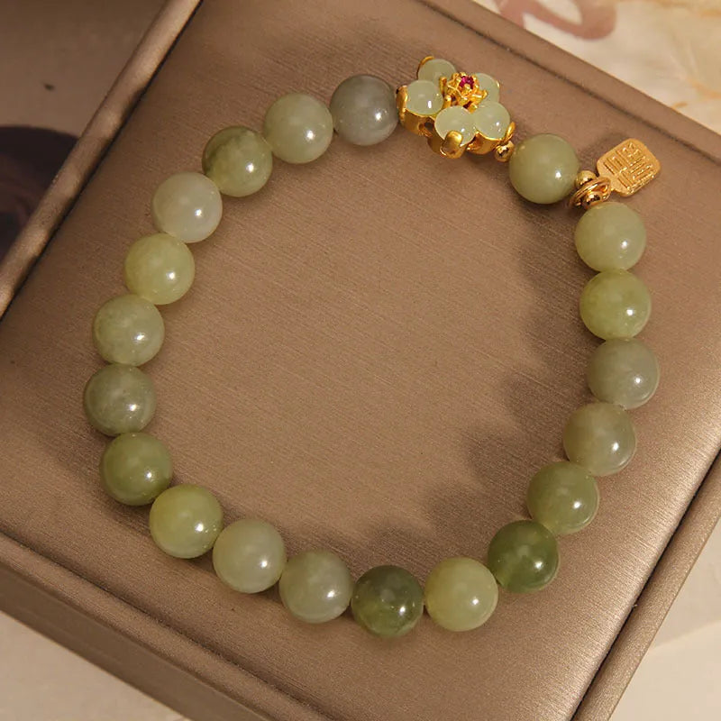 Grey jade coloured alloy bracelet for women, casual fashion jewellery style.