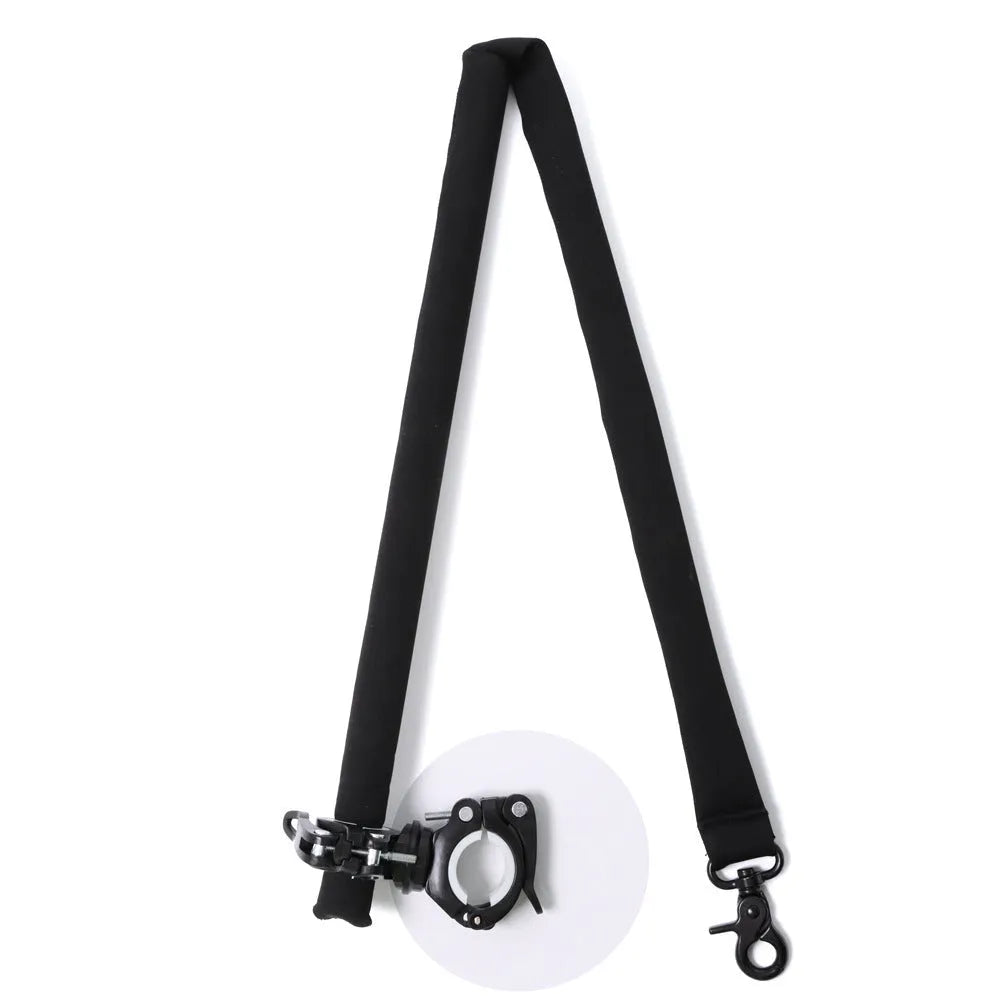 Black bicycle dog walker with detachable chain, 24 inch size, dual disc brakes