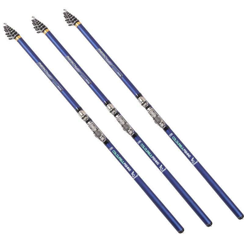 Blue Rock Carbon Fishing Rod – Telescopic Sea Fishing Rod in Carbon Fibre, Available in 3.6m, 4.5m, 5.4m, and 6.3m Lengths, Blue Finish for Shore and Rock Fishing Applications