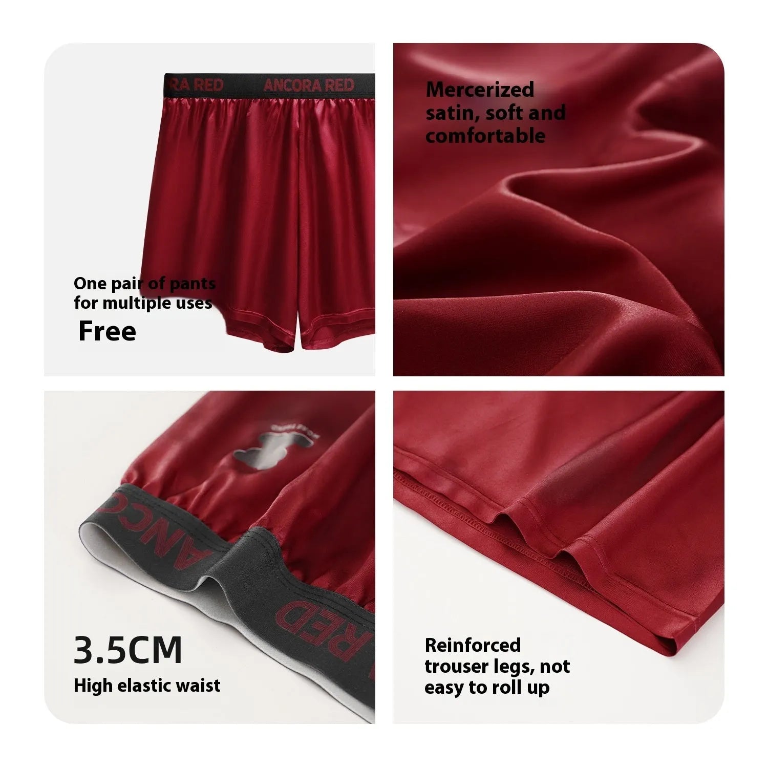 Men's solid colour polyester boxer briefs on a white background, showing the mid-waist design.