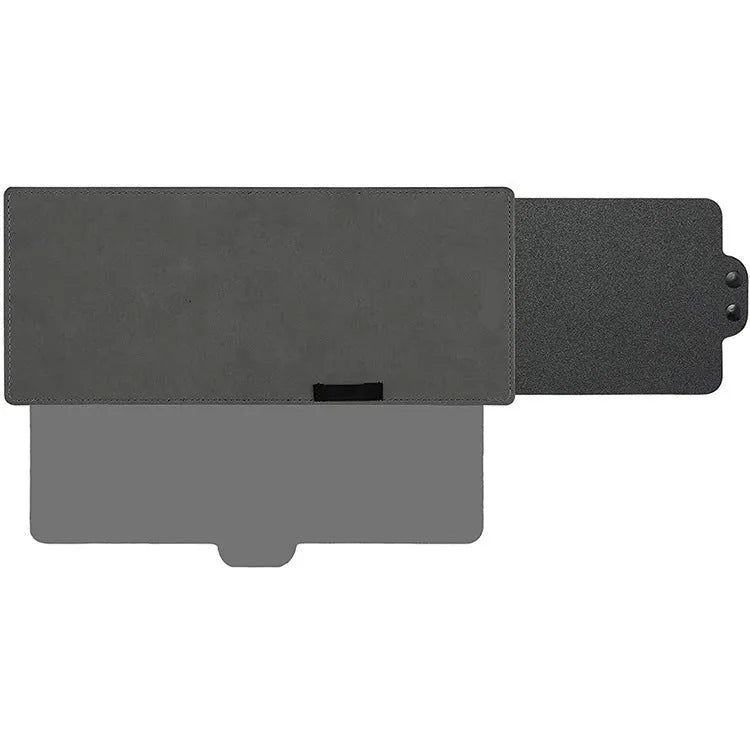 Portable retractable car sun visor in black PU leather PC board, 31x15cm, universal fit