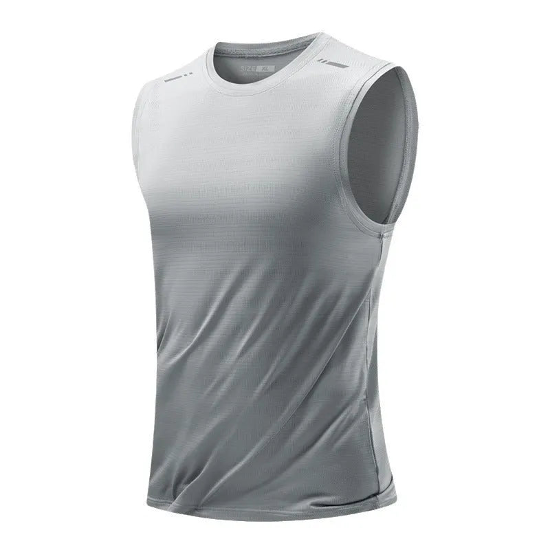Men's loose fit sleeveless sports vest in bamboo polyester blend available in multiple colours