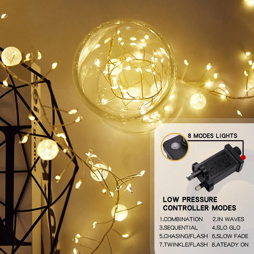 400LED flower-shaped fairy string lights 6 metres indoor decoration with IP66 protection
