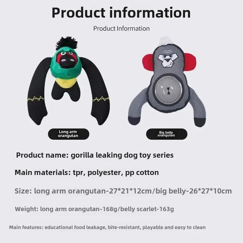 Missing Food Dog Toy Gorilla Sound Paper Sound Bite Resistant Puzzle Interactive Pet Product Green