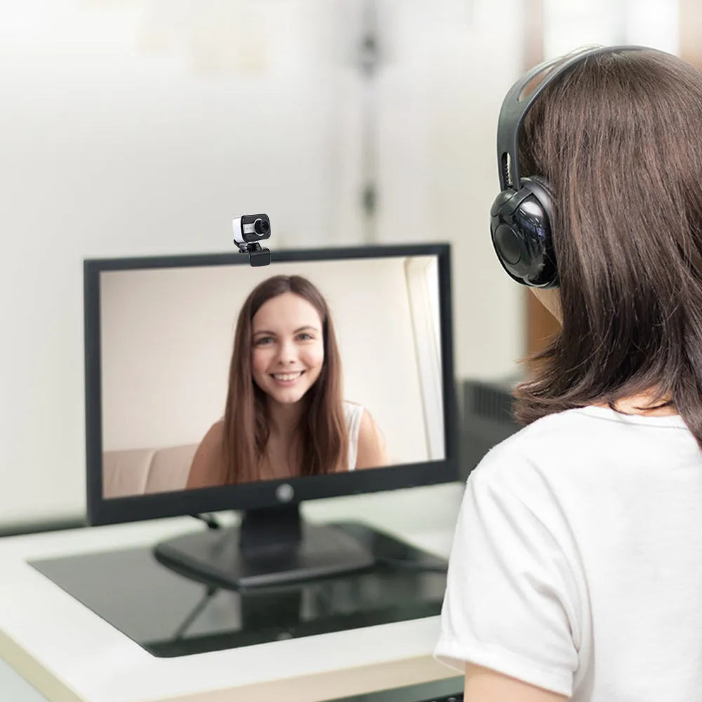 Blue, red or white mini USB webcam with a rotating head on a 1.45m cable.
