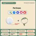 GPS pet tracking device with collar attachment showing blue version on dog collar