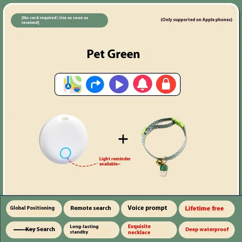 GPS pet tracking device with collar attachment showing blue version on dog collar